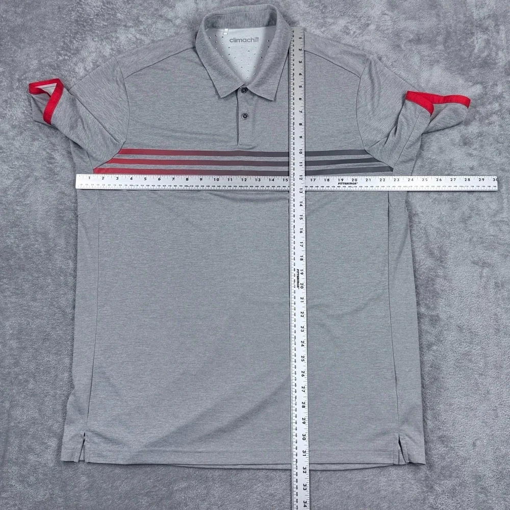 Adidas ClimaChill Golf Polo Shirt Men Large Gray Athletic‎ Performance Stretch